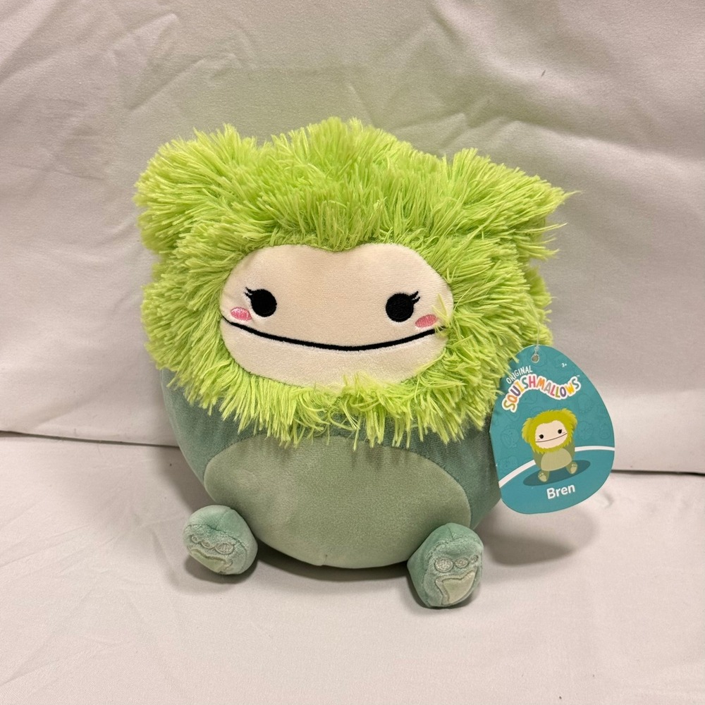 Squishmallows 8 Inch Bren the Bigfoot Green Plush Toy S7 #1804 NEW NWT